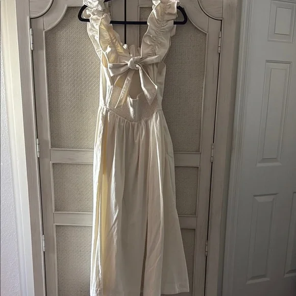 Free People Elegant Cream Ruffle Dress - Picture 2 of 3